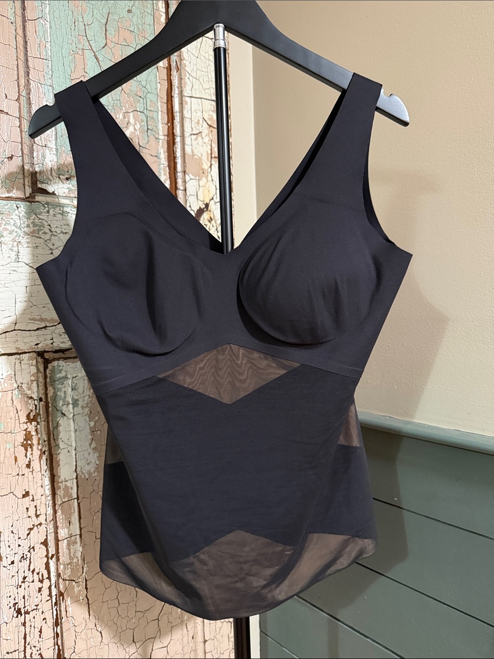 Honeylove LiftWear Tank XL Black Wireless Shapewear Sculpting Mesh Top